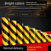 5cm10cm斜纹直纹黑黄红白反光膜警示胶带反光贴条安全标识