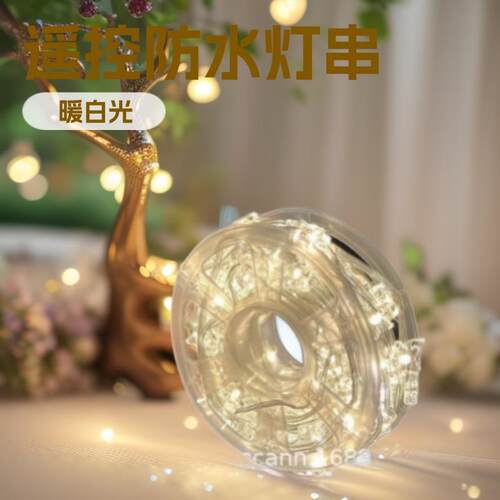 LED卷盘皮线灯24V暖白120灯户外防水树灯藤球灯灯装饰屋檐挂灯串