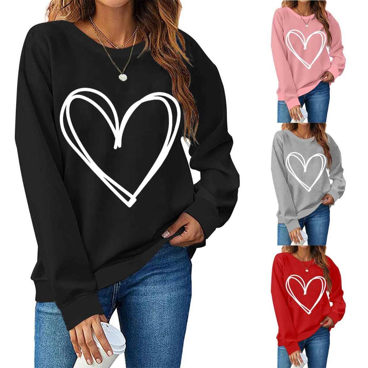 Long-sleeved urban casual cotton pullover round neck loose