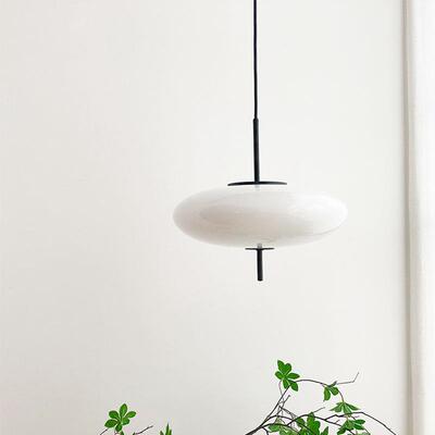 新款餐厅现代简约LED卧室椭圆客厅创意玻璃书房温馨家用北欧吊灯