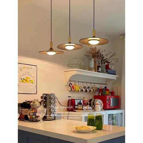 覆古吊灯餐厅灯实木中古艺术设计师原木风民宿飞碟吧台餐桌灯casa