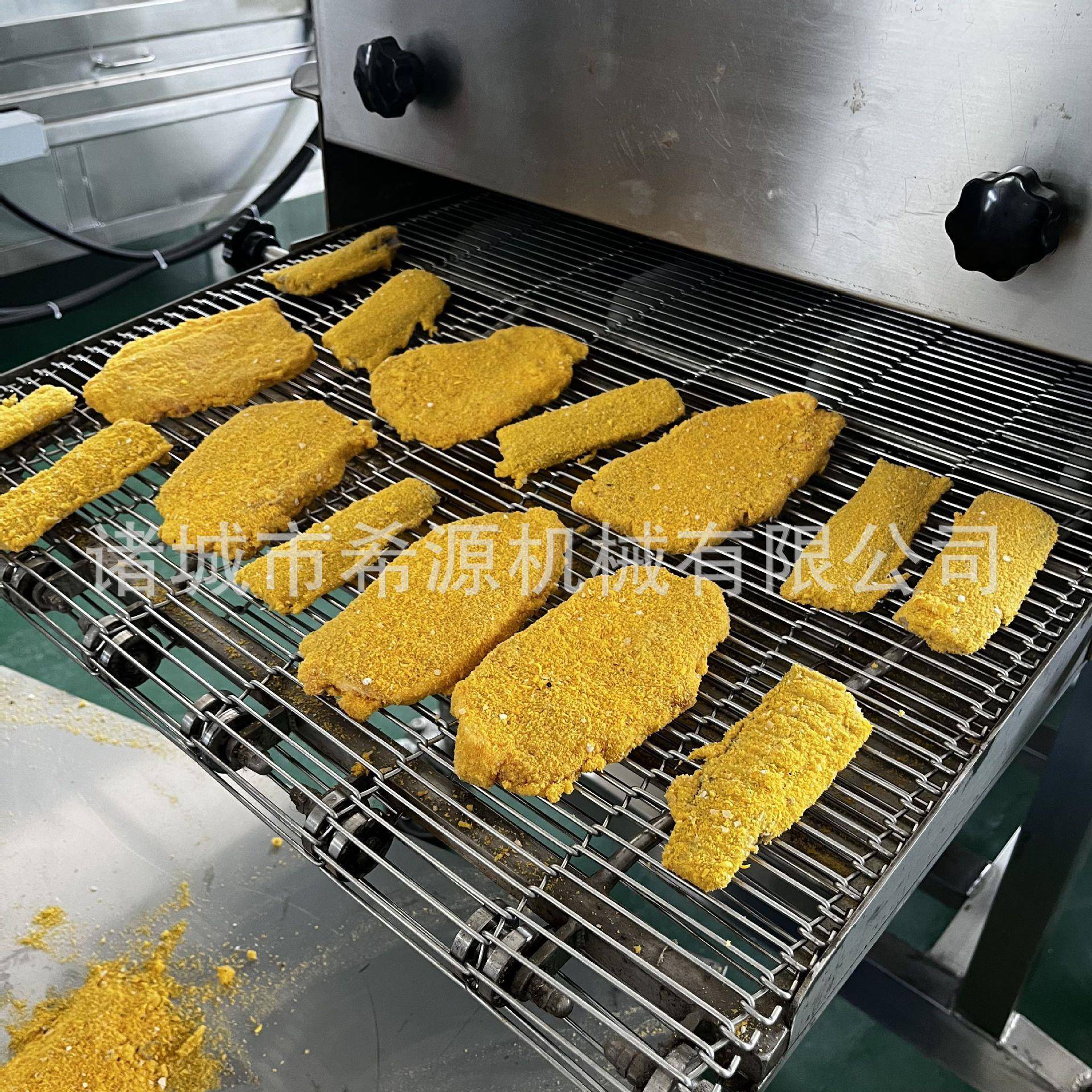 土浆豆饼上平铺粉机 希源玉米饼全自机动裹粉 多功能南瓜饼上机裹
