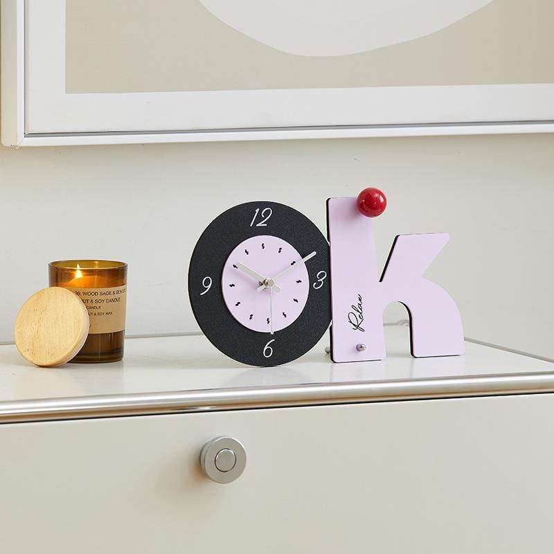 woTYOS454z入oom屋准桌玄面时钟摆件居家饰品户关电视柜酒柜钟表