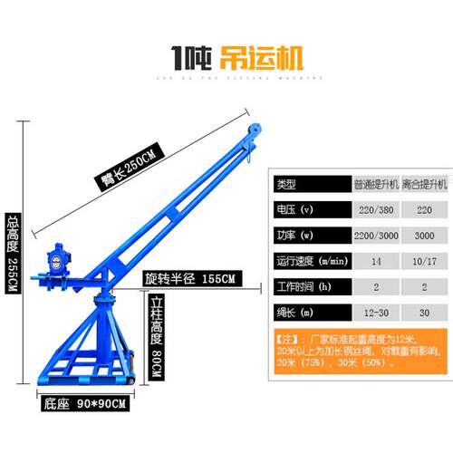 360旋转室内外吊运机装修吊料机吊沙机家用吊粮机起重机电动升降