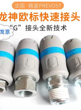 法国佩釜Prevost龙神快速接头公母头气动喷漆软管1/4专用气鼓现货