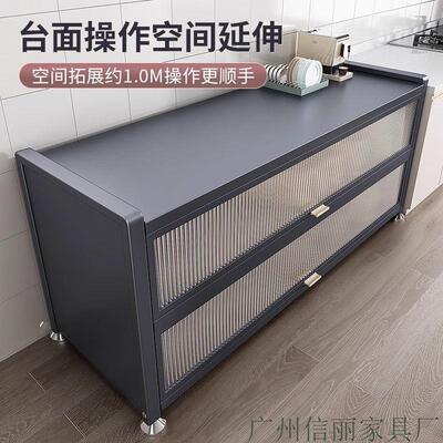 厨物架落多地层收纳房碗柜多功置UHW能微波炉橱柜餐边储物柜子