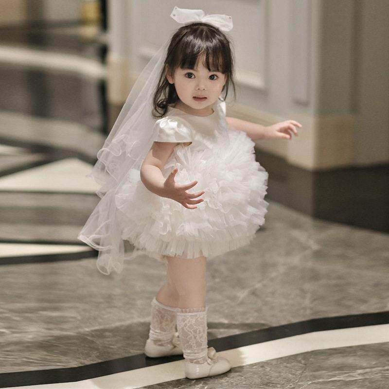 女周岁礼服女童生日主持人儿童绝美蓬蓬公主纱裙轻奢轻奢洋气