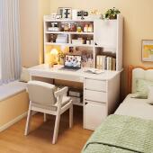 家用实木书桌书架化妆台电脑桌一体简约现代卧室学习办公写字收纳
