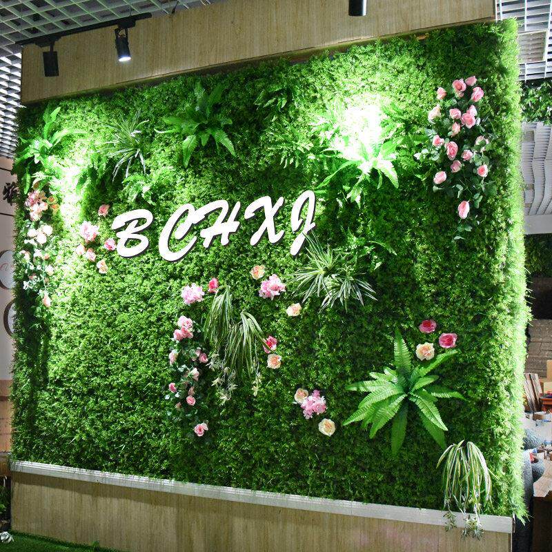 彷真植物户外假植物墙绿植墙草坪墙面装饰花墙彷真绿色植物墙面装
