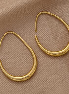 Earrings women 欧美夸张椭圆耳钉椭圆耳钉简约个性冷淡风耳环女
