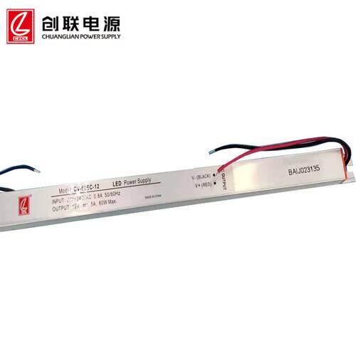 常州创联长条型LED灯箱电源24W36W72W CV-60EC-12/24V室内电源
