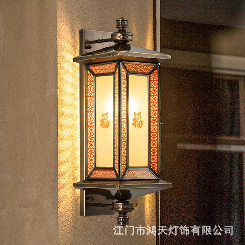 户外壁灯太阳能防水庭院灯新中式别墅大门两侧柱子围墙阳台外墙灯