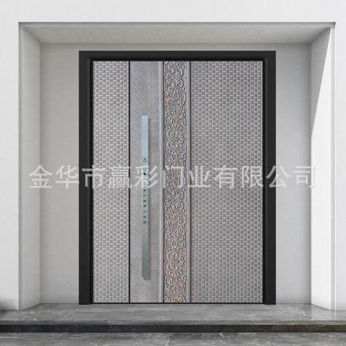 新款别墅大门防爆铸铝门自建房入户门智能双开门子母门进户门
