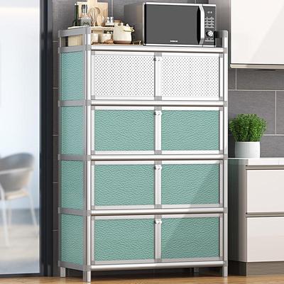 碗柜家用厨房置物架落地多层储物多功能小型收纳橱柜带门2023新款