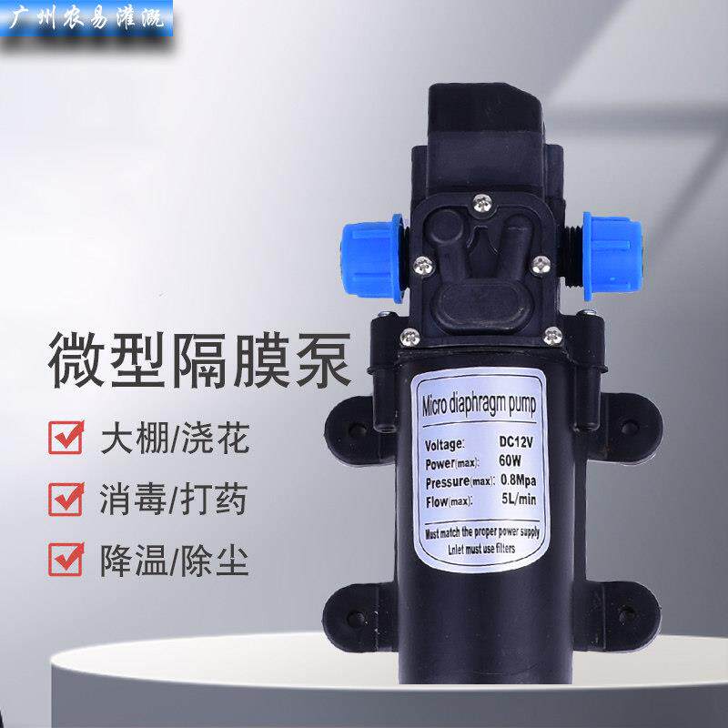 微型隔膜泵家用220V12V60W自吸增压喷雾电泵车载洗车高压智能水泵