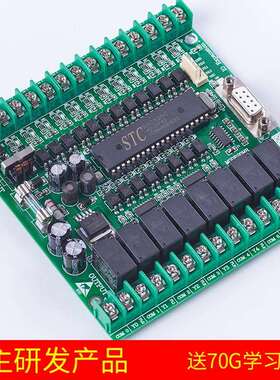 国产兼容20MR2MT国产0PLC工板可编程逻辑控制器51单控NIZ片机