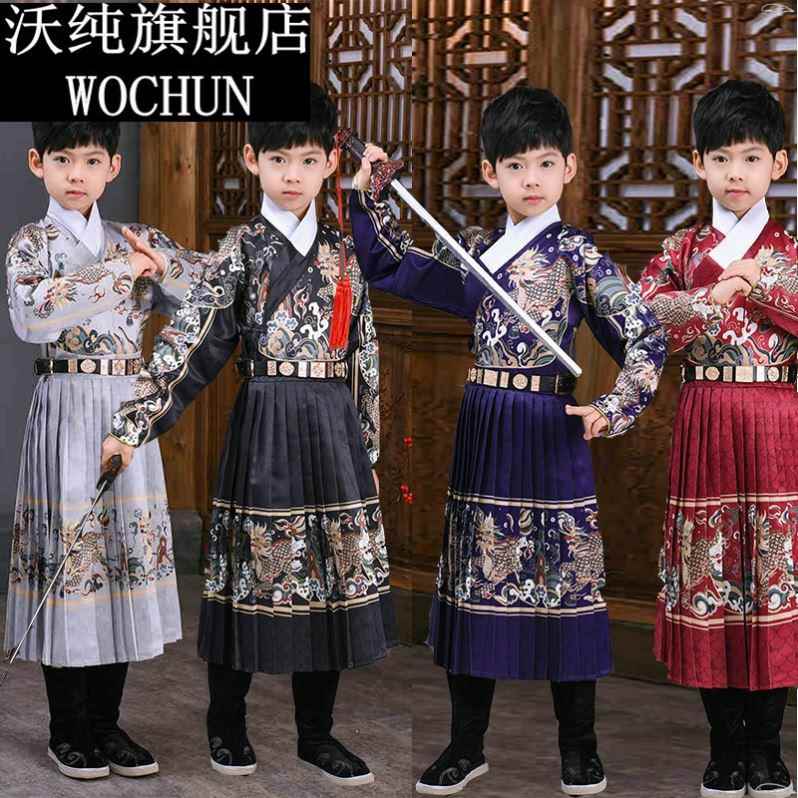 儿童古装男童锦衣卫飞鱼服霸气男女孩四大名捕侠客书生演出服