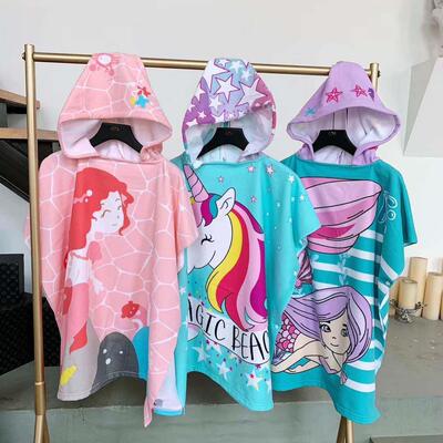 baby kids bath towel hooded beach cape bathing robe swimming