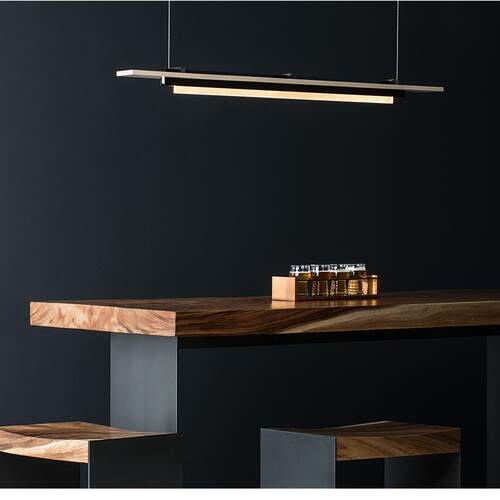 极简轻奢一字长条餐厅吊灯现代简约木质客厅卧室吧台岛台长方形