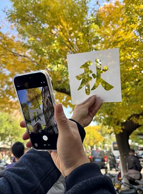 【镂空画里的秋天】秋字镂空卡片五四大街旅行拍照打卡出片小神器