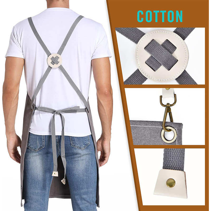 厚帆布围裙定制logo奶茶店咖啡店工作服美术生围裙批发