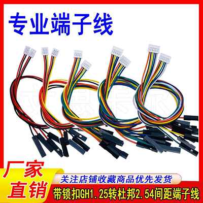 带锁扣GH1.25转杜邦2.54mm间距端子线转接线连接线2P3P4P5P6P-12P
