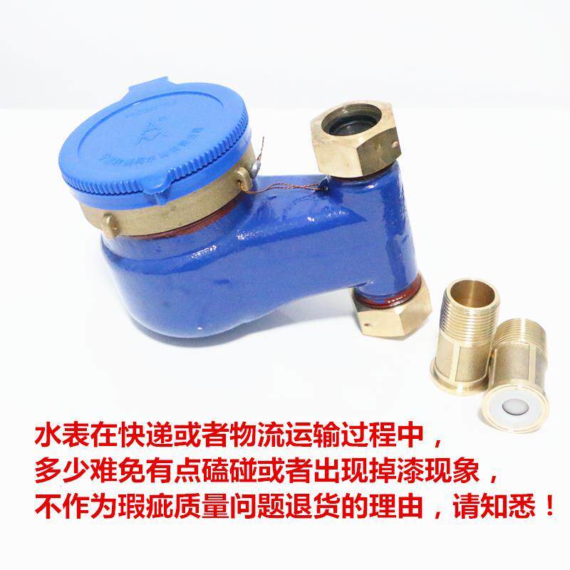 立式水表铁壳旋翼式丝扣家用总表4分6分1寸湿式冷水滴水表