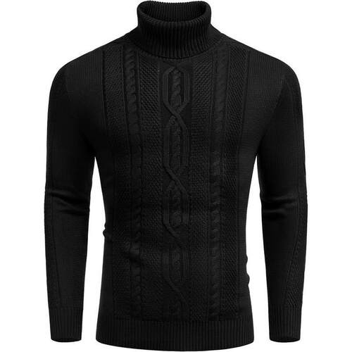 D 59949 Twisted knit slim turtleneck sweater 扭纹针织修身