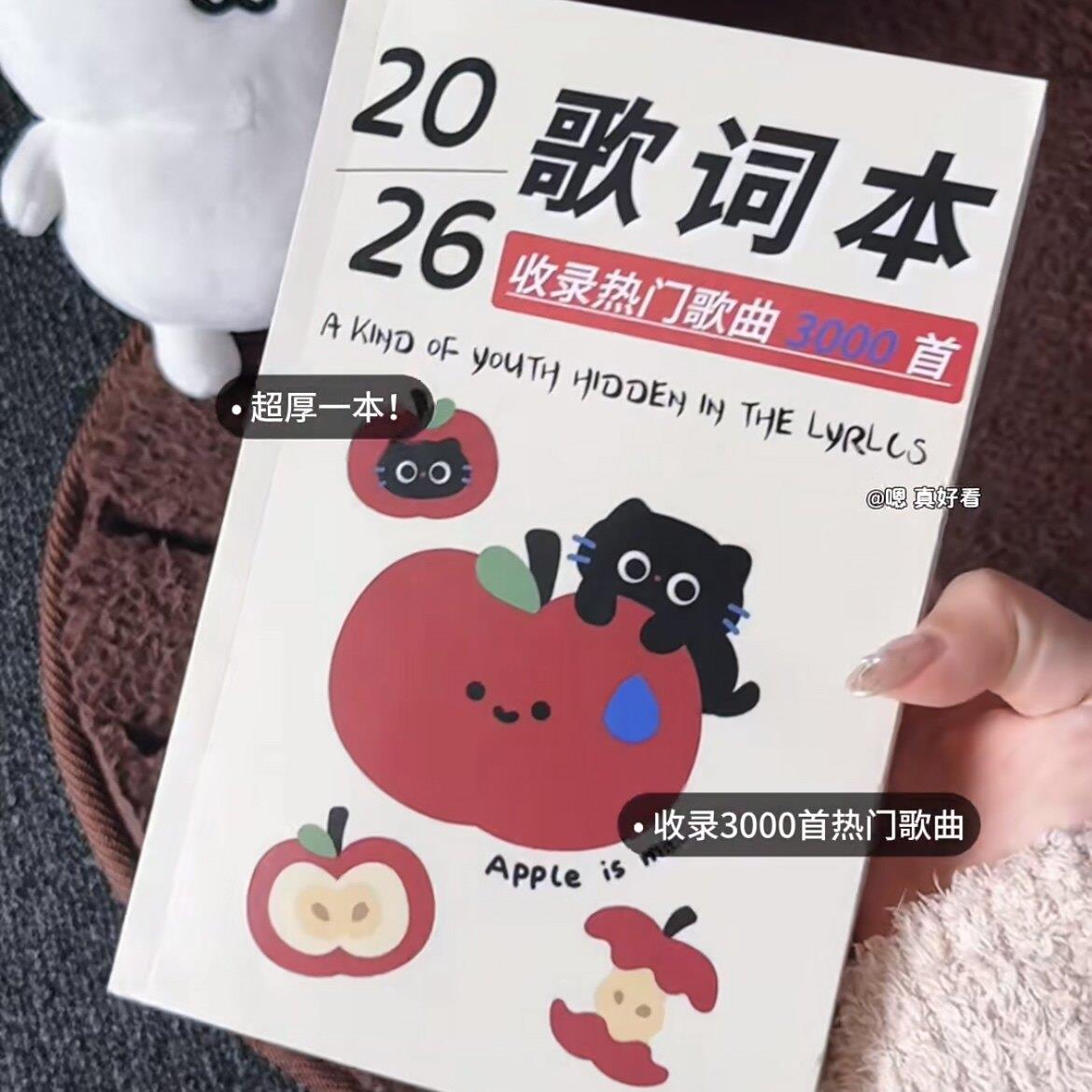 2026歌词本火爆流行歌曲网红经典周杰伦周边免抄3000首明信片周深