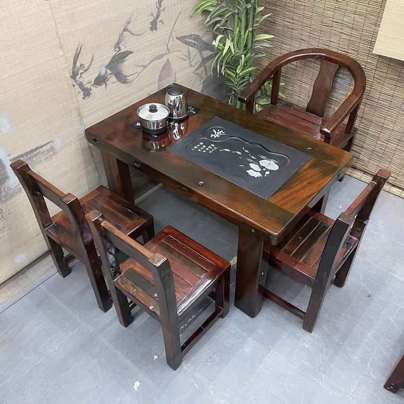 老船木茶桌椅组合阳台茶几实木茶桌小户型客厅办公室茶台泡茶套装
