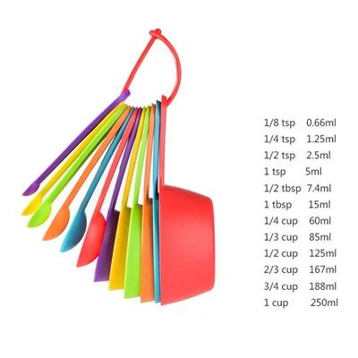 12pcs Baking Tools Kitchen Measuring Spoon Set Plastic Measu