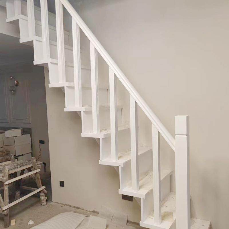 家室内跃层t别墅扶阁楼lVUKof公寓整体楼梯用梯直梁木踏板钢木楼