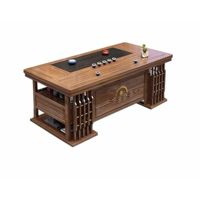 新中式实木茶桌椅组合办公室茶台茶几家用茶具套装一体功夫泡茶桌