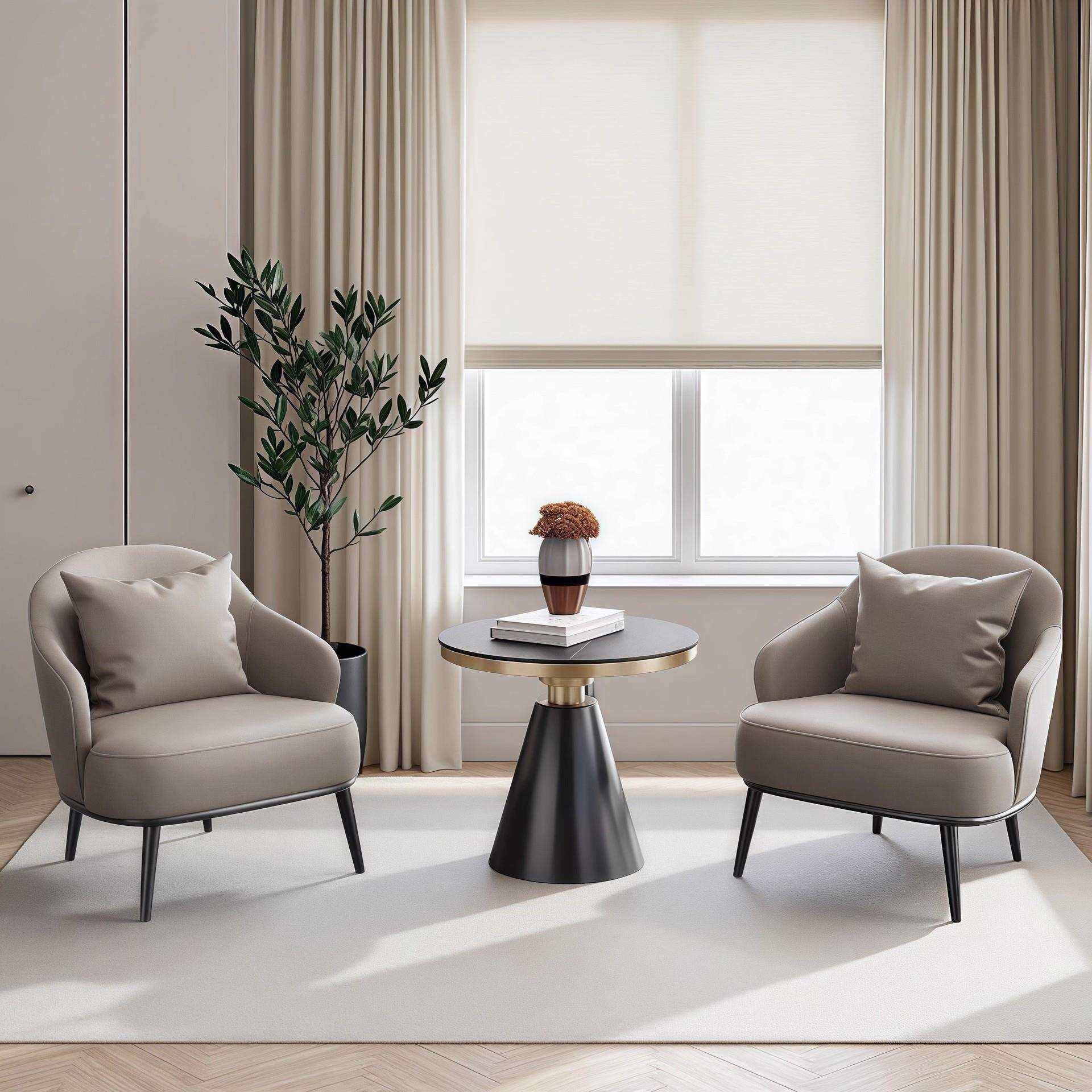 奢新款轻组售楼酒店桌椅合休闲皮质接待6352沙发洽谈客厅处会单人