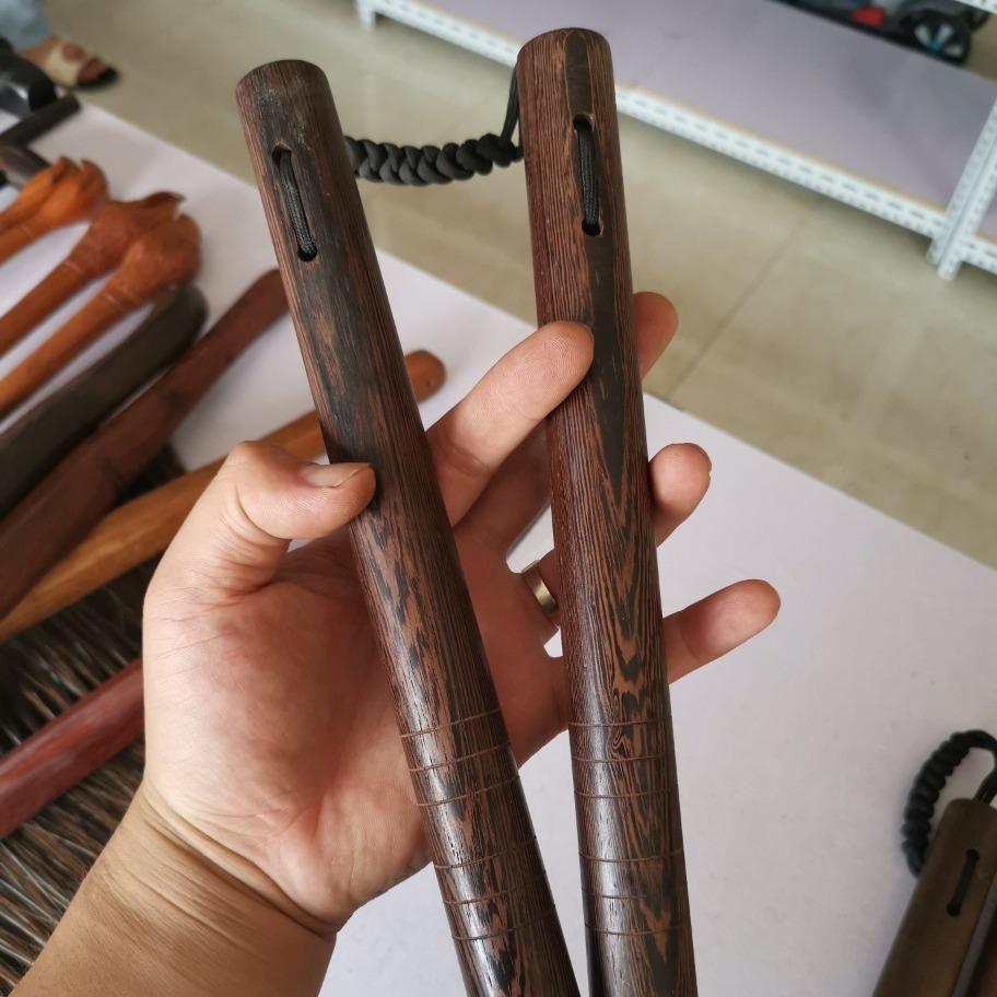 非洲黑檀木双截棍木质坚硬 鸡翅木双节棍 实木武术棍厂家直