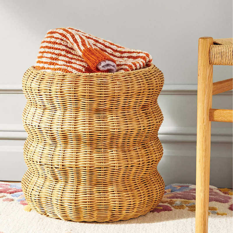 北欧风天然藤编织脏衣篓收纳篮手工创新S形杂物换洗衣物收纳筐,收纳整理,脏衣篮,淘宝优惠券,粉丝福利购,淘宝优惠卷