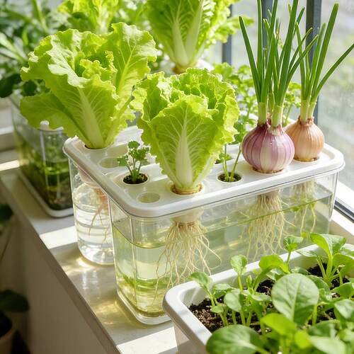 蔬菜不断供!家用水培器皿花盆绿植固定篮定植篮无土栽培水培箱