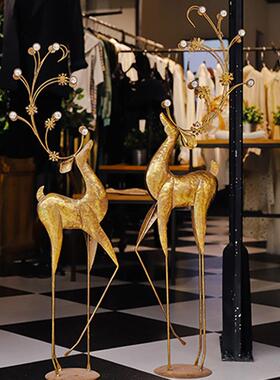 美式复古轻奢网红落地装饰服装店铺窗客厅电视机鹿旁玄大摆关003