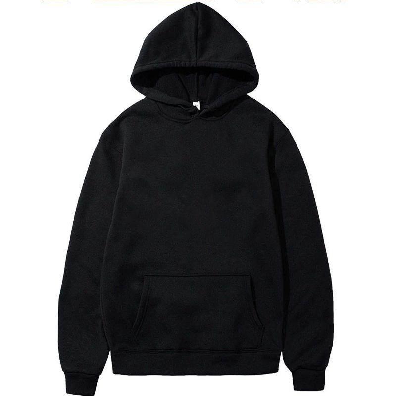 Men's Hoodies Pullover Classic Black Hoodie for Men - 实物图