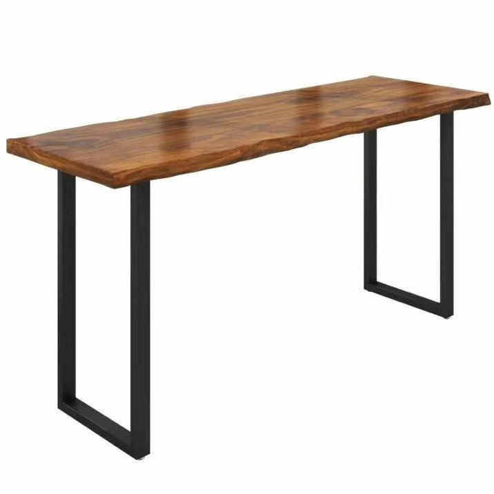 实木吧台桌椅靠墙长条桌家用高脚桌商用靠窗酒吧桌奶茶店桌椅组合