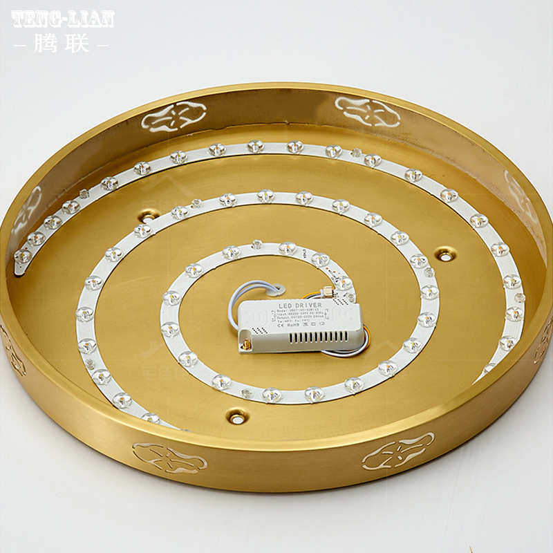 美式简约吸顶灯全铜超薄简美卧室房间书房吸顶灯中式楼梯阳台灯具,家装灯饰光源,智能吸顶灯,淘宝优惠券,粉丝福利购,淘宝优惠卷