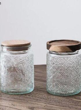 Glass Storage Tanks Sealed Cans Wooden Lids Snack Candy