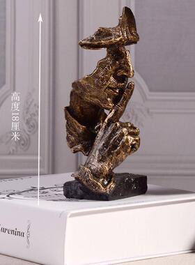 高档默是金摆沉创意办公室件书房摆客厅酒柜玄关装饰抽象雕塑艺术