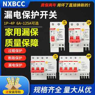 厂家促销漏电开关DZ47LE2P63A空气开关带漏电保护器100断路器总闸