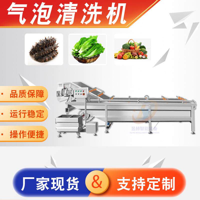 果蔬气泡清洗机预制菜鼓泡清洗去杂设备商用大型食品清洗加工线