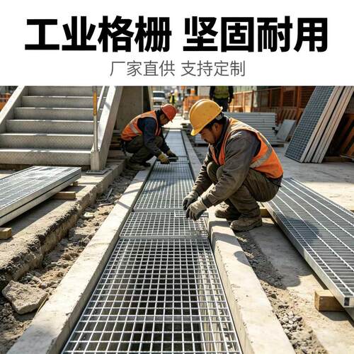 热镀锌钢格栅板工地排水沟盖板楼梯踏步板平台走道格栅板支持个性
