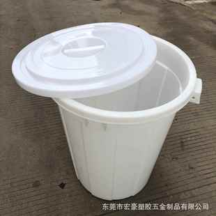 加厚带盖200L圆形塑料大白桶食品级发酵酿酒桶加厚食品级储水桶