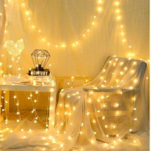 发光小灯串露营挂树上的彩灯不插电电池款led帐篷露营灯泡闪串灯