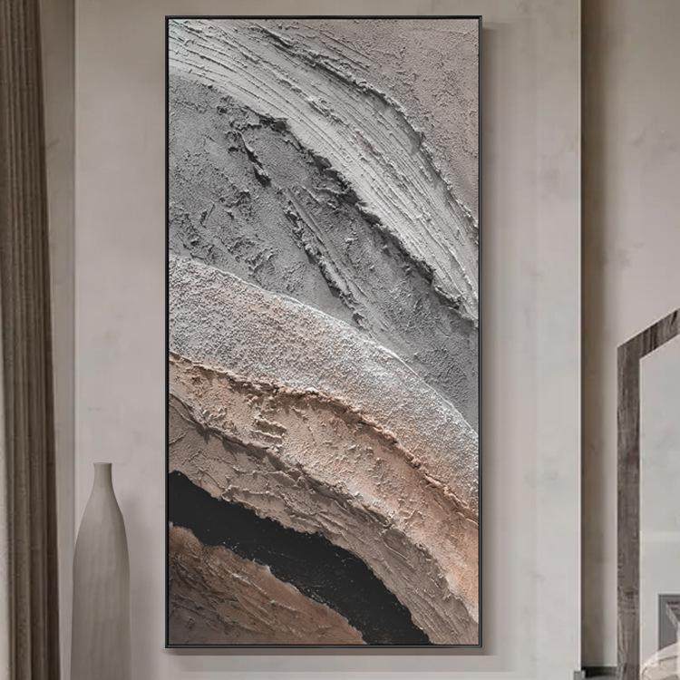 玄关装饰画竖版现代简约手绘油画客厅沙发背景墙抽象手工厚肌理画,家居饰品,油画,淘宝优惠券,粉丝福利购,淘宝优惠卷