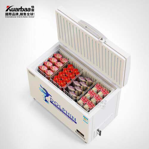 快霸超5温卧式冰柜工业箱实快霸（Ku低验冷冻柜海鲜低温柜零下-4
